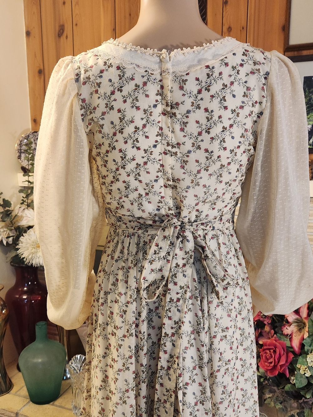 Vintage 1970s Gunne Sax Floral Corset Maxi Dress - Picture 7 of 13